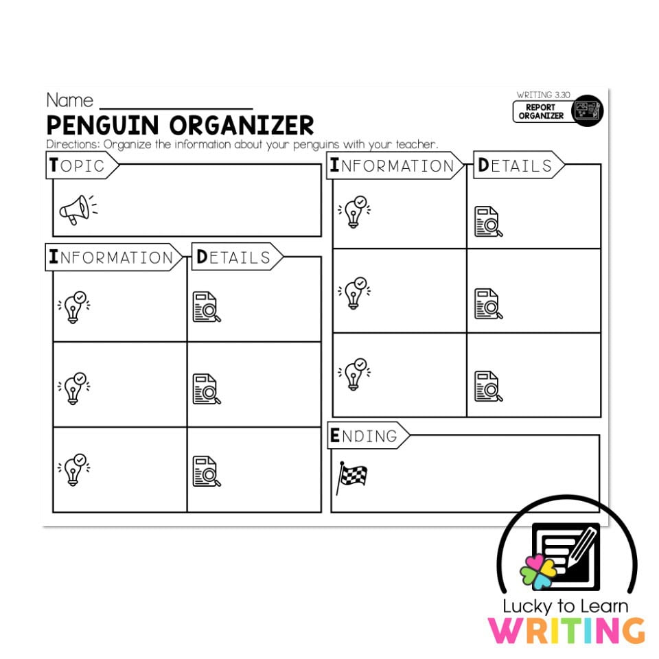 Lucky to Learn Writing - Unit 3 Informational - Writing 3.30 - Animal ...