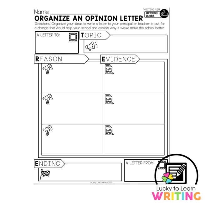 Lucky to Learn Writing - Unit 4 Opinion - Writing 4.19 - Opinion Letter ...