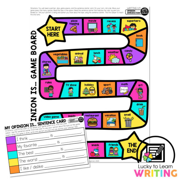 Lucky to Learn Writing - Unit 4 Opinion - Writing 4.9 - Opinion ...