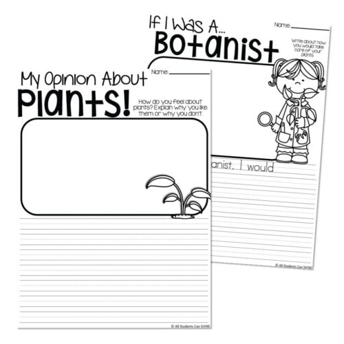 Plants Unit - Writing Activities - Writing Prompts - Lucky Little Learners