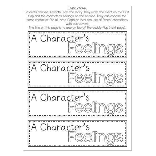 Reading Interactive Notebook - A Character's Feeling - Lucky Little ...