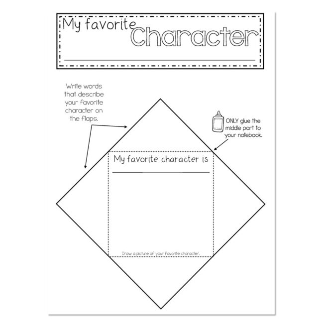 Reading Interactive Notebook - My Favorite Character Flaps - Lucky ...