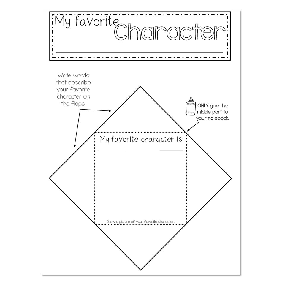 Reading Interactive Notebook - My Favorite Character Flaps - Lucky ...