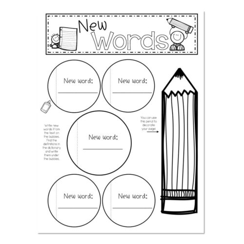 Reading Interactive Notebook - New Words - Lucky Little Learners