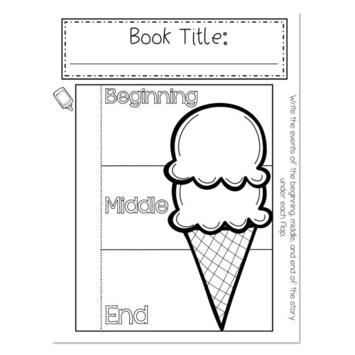 Reading Interactive Notebook - Story Sequencing Ice Cream Cone - Lucky ...