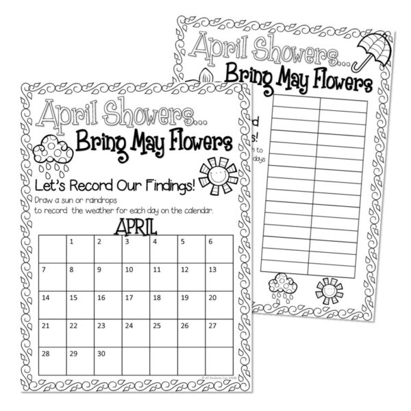April Spring Lesson Spring Activities - April Showers Prediction Project - Lucky Little ...