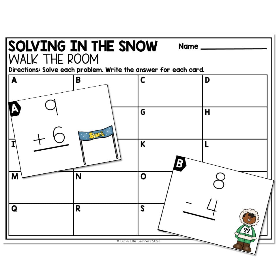 Sub Plans - Middle of Year - Basic Addition - Walk the Room - Solving ...