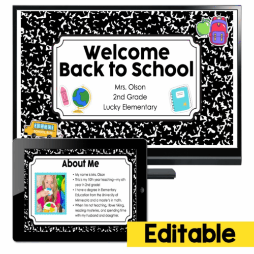 Bright back-to-school welcome signs for teachers and students - customizable & editable classroom decor - Lucky Little Learners.