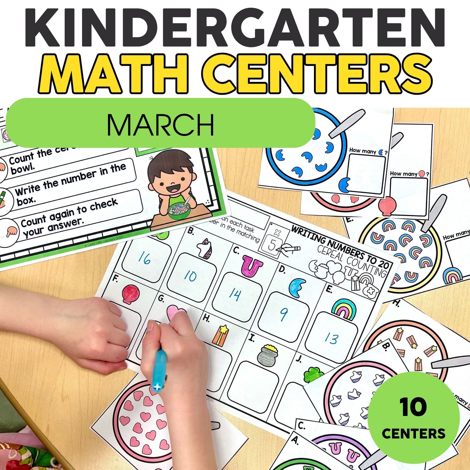 March Math Centers & Activities for Kindergarten - Lucky Little Learners