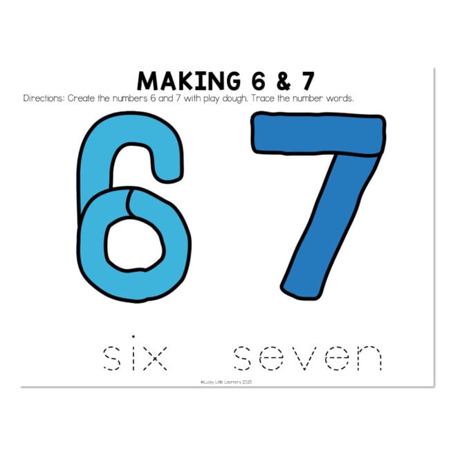 67th Day of School - 6-7 Activities - Making 6 and 7 - Play Dough ...