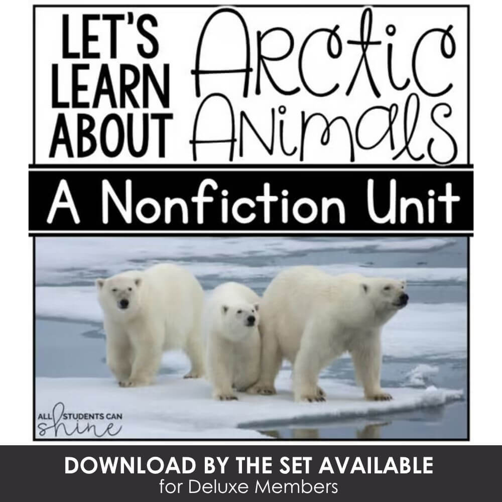 Arctic animals nonprofit educational unit, polar bears for kids, learning about cold climate animals, nonfiction science lesson plan, teacher resources, preschool, kindergarten, elementary classroom.