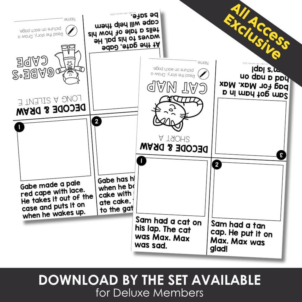 Colorful reading comprehension activity pages for early learners, featuring fun stories, illustrations, and educational prompts from Lucky Little Learners. Perfect for classroom or homeschooling use.