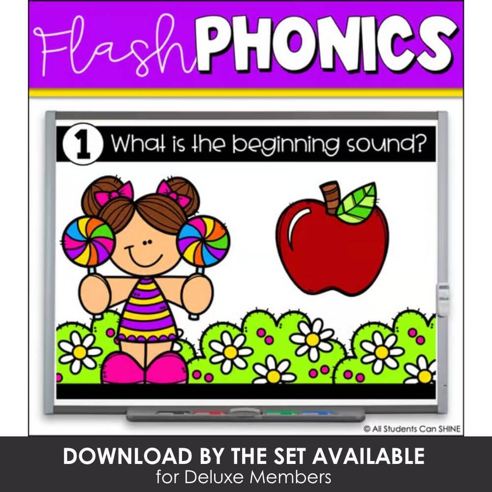 Colorful flashcards for early literacy phonics and beginning sound recognition, perfect for young learners and classroom activities.