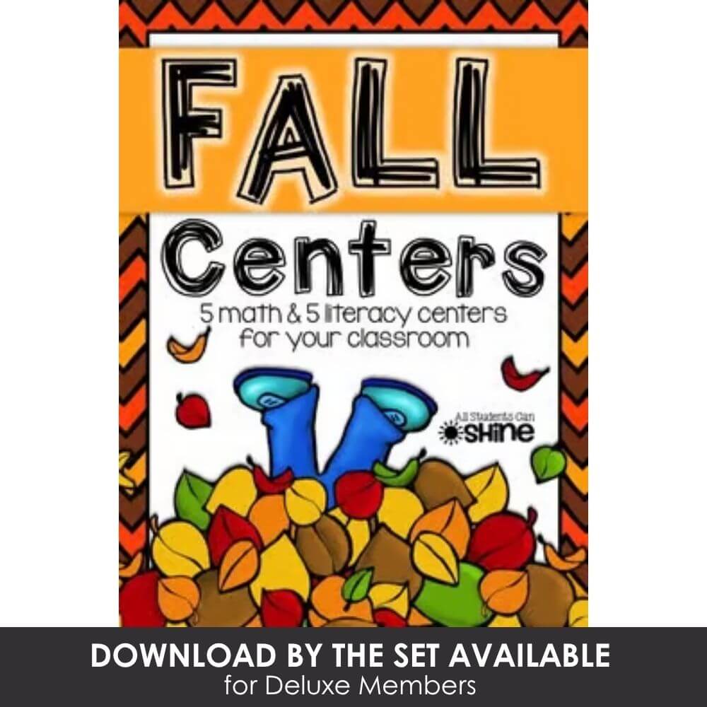 Fall Centers for Kindergarten | Math & Literacy Classroom Activities.