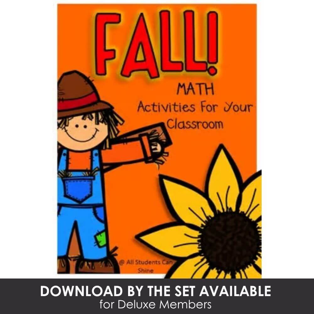 Colorful fall-themed math activities for elementary classroom learning and engaging student practice.