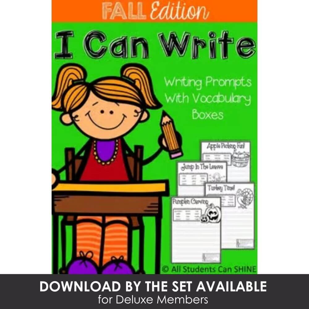 Writing prompts for early childhood education, literacy, and vocabulary development.