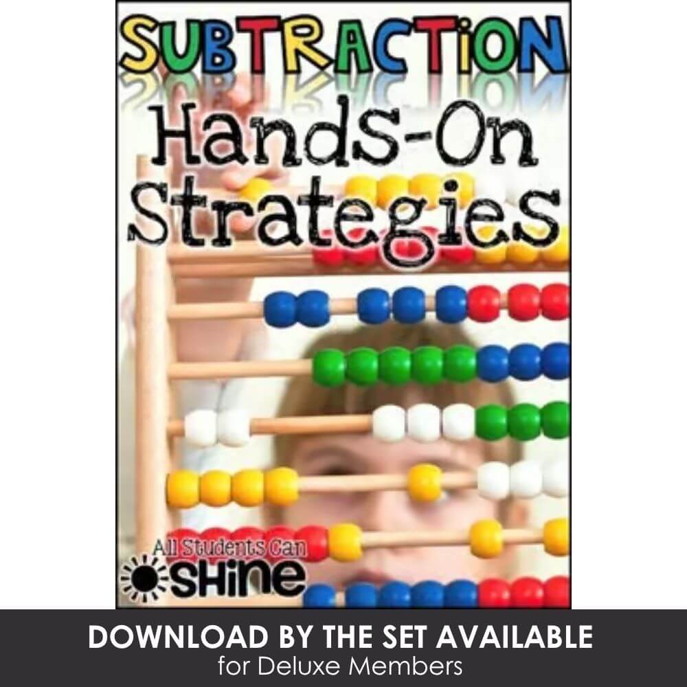 Hands-on subtraction strategies activity for elementary students, engaging math learning with colorful abacus manipulatives. Perfect for improving subtraction skills and problem-solving.