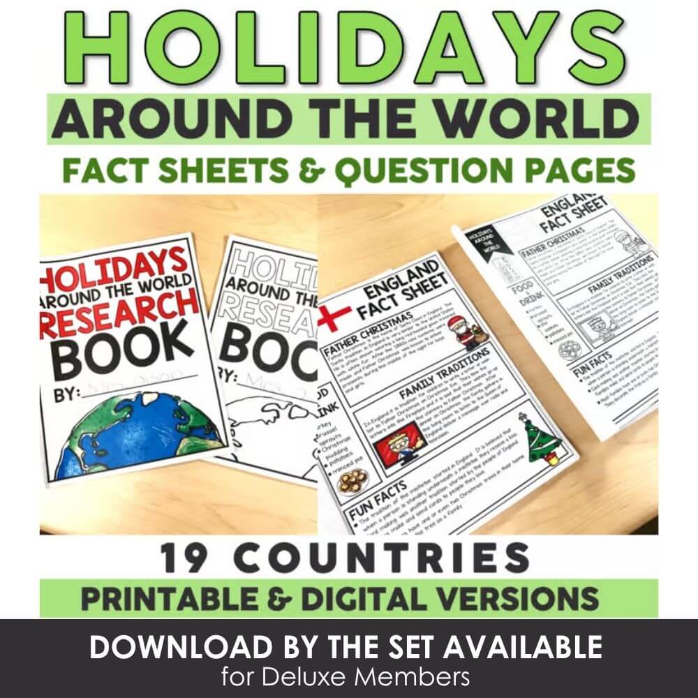 Holidays around the world fact sheets and question pages for seasonal learning and international cultural education.