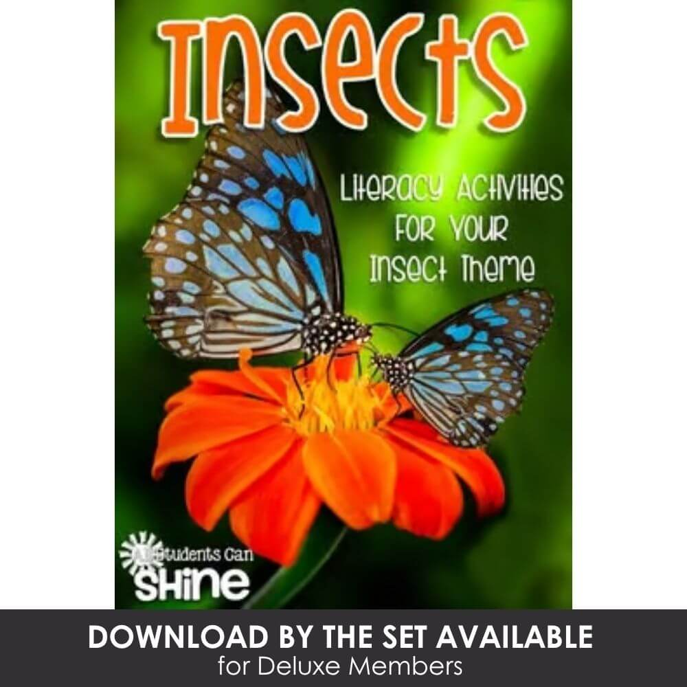 Colorful butterfly on an orange flower for insect-themed literacy activities and educational resources.