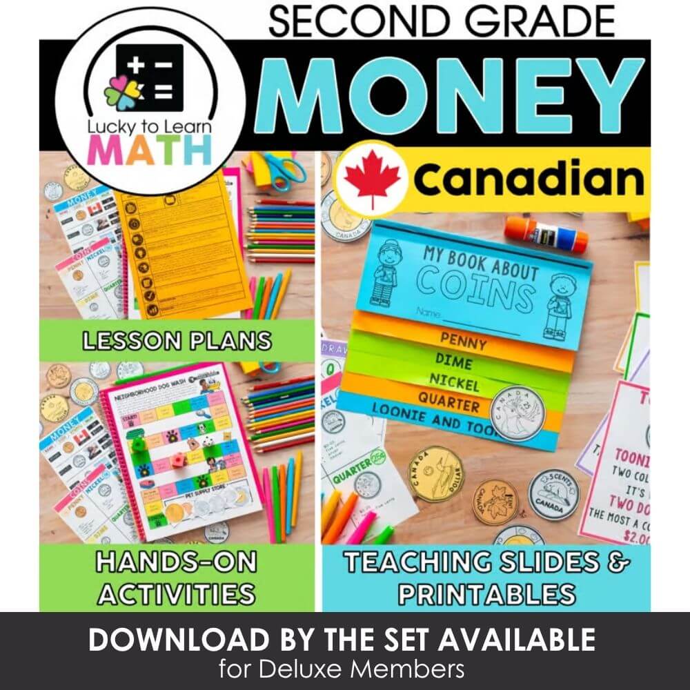 Coins learning activities for second grade, Canadian money lesson plans, hands-on teaching resources, printable coin recognition, math manipulatives for children, educational currency activities.