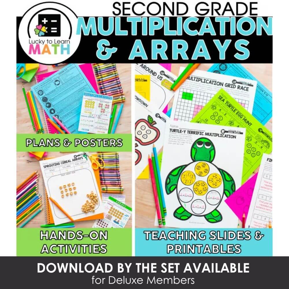 Second grade multiplication and arrays activities, printable worksheets, hands-on math centers, and engaging lesson plans for early math literacy enhancement.