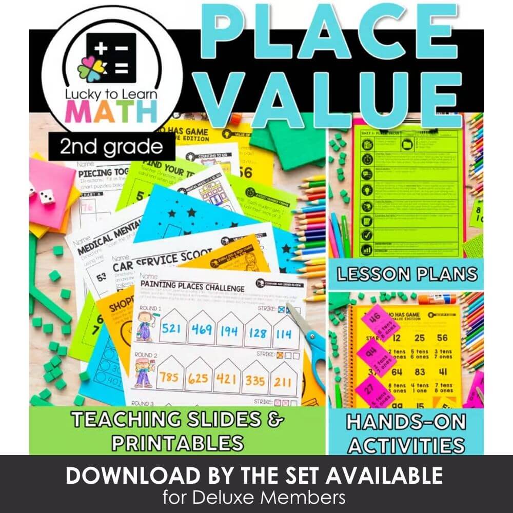 Place value math lesson plans and activities for 2nd grade students, including printable worksheets, hands-on exercises, and curriculum resources for teaching place value concepts.