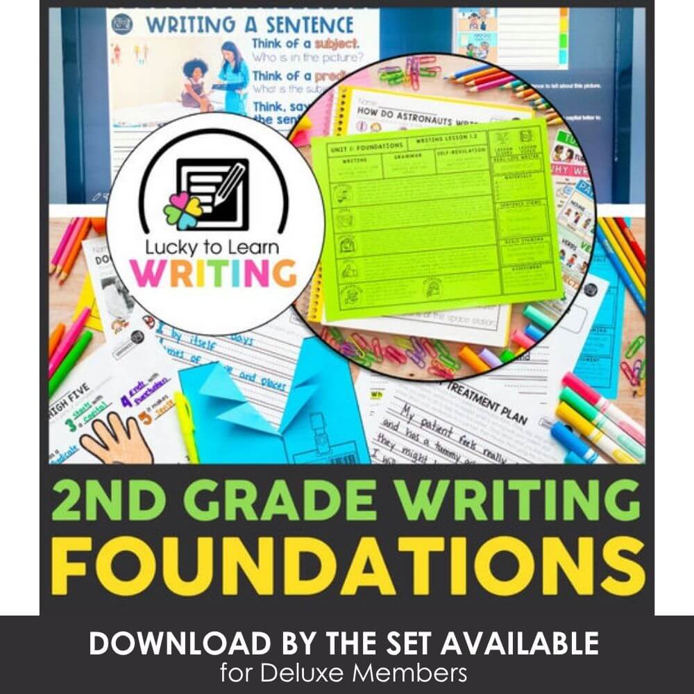 Handwriting and writing practice materials for second grade students, including worksheets, writing prompts, and foundational exercises for early literacy development.
