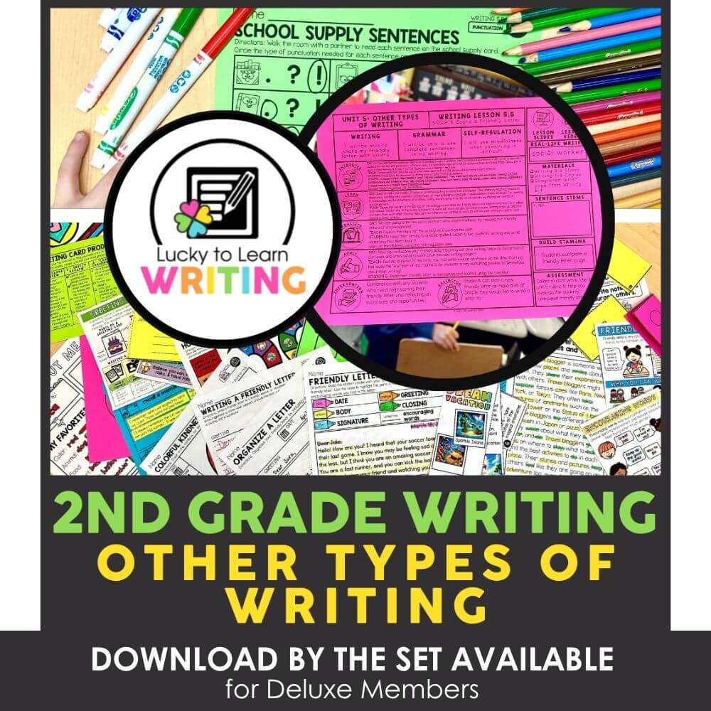A colorful collection of 2nd grade writing activities, worksheets, and resources designed to enhance student writing skills, perfect for classroom use and homeschooling.