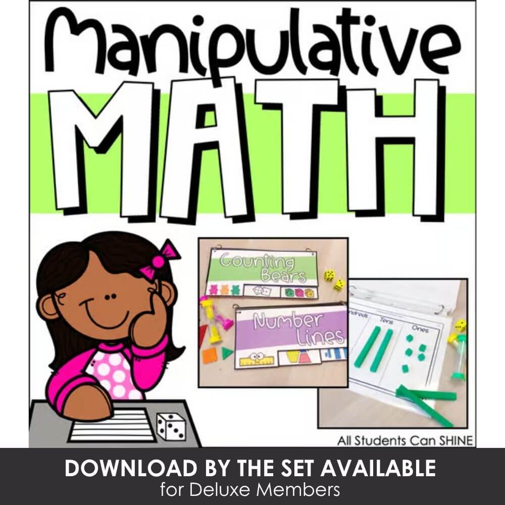 Manipulative math activities for early childhood education, including counting bears and number lines, perfect for kindergarten and preschool classrooms to enhance math skills.