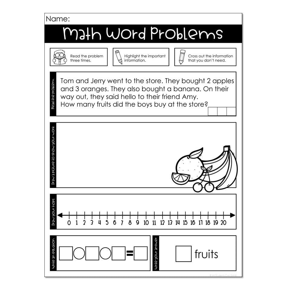 addition within 60 word problem passages | 2nd & 3rd... Math Story Problems - Set 2 - Three Step Addition - Lucky Little Learners