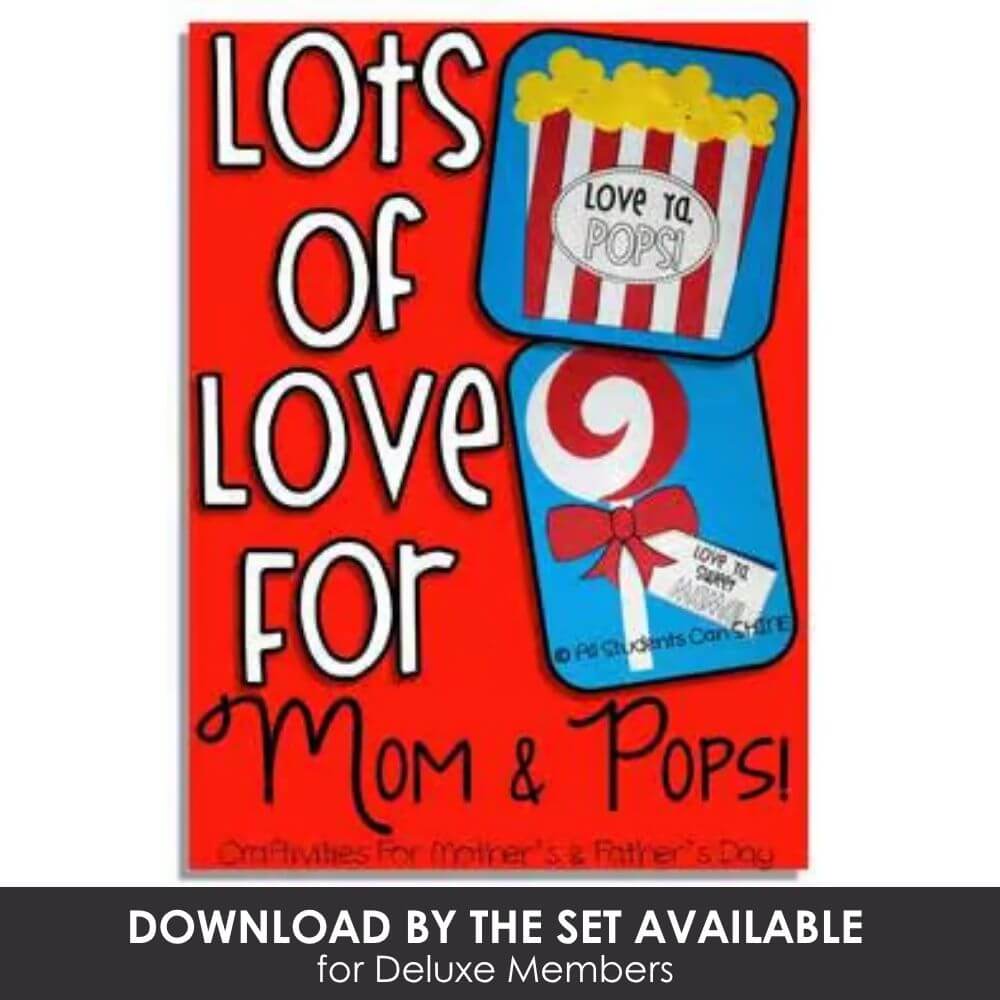 Popcorn gift for moms and dads, printable gift, Mother's Day, Father's Day, teacher gift, classroom activity, kids craft, holiday gift, love note, kids gift idea.
