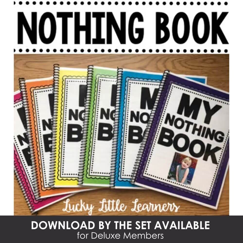 Colorful "My Nothing Book" notebooks for early childhood learning and organization, perfect for preschool and kindergarten students.
