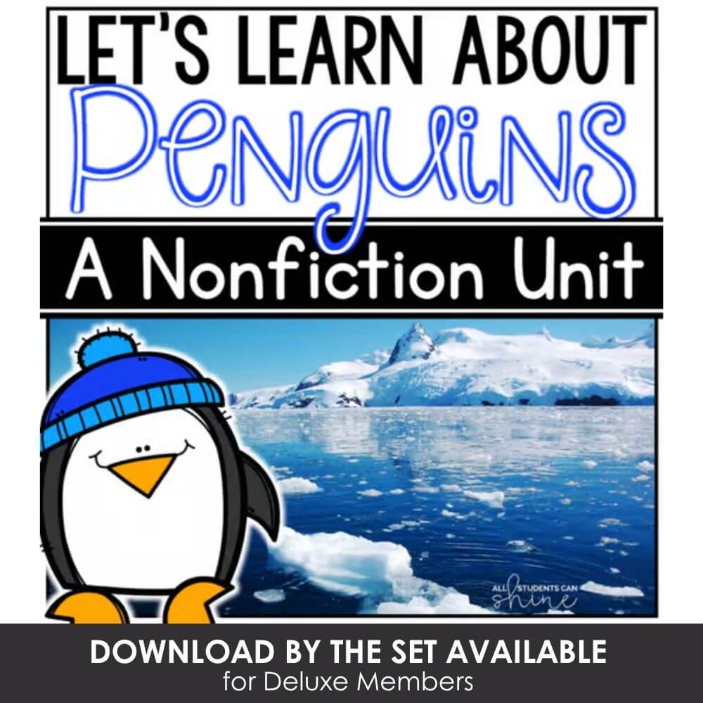 Penguin nonfiction unit for teaching about penguins, polar animals, Arctic climate, and nonfiction animal facts. Perfect for preschool, kindergarten, and early elementary science lessons.