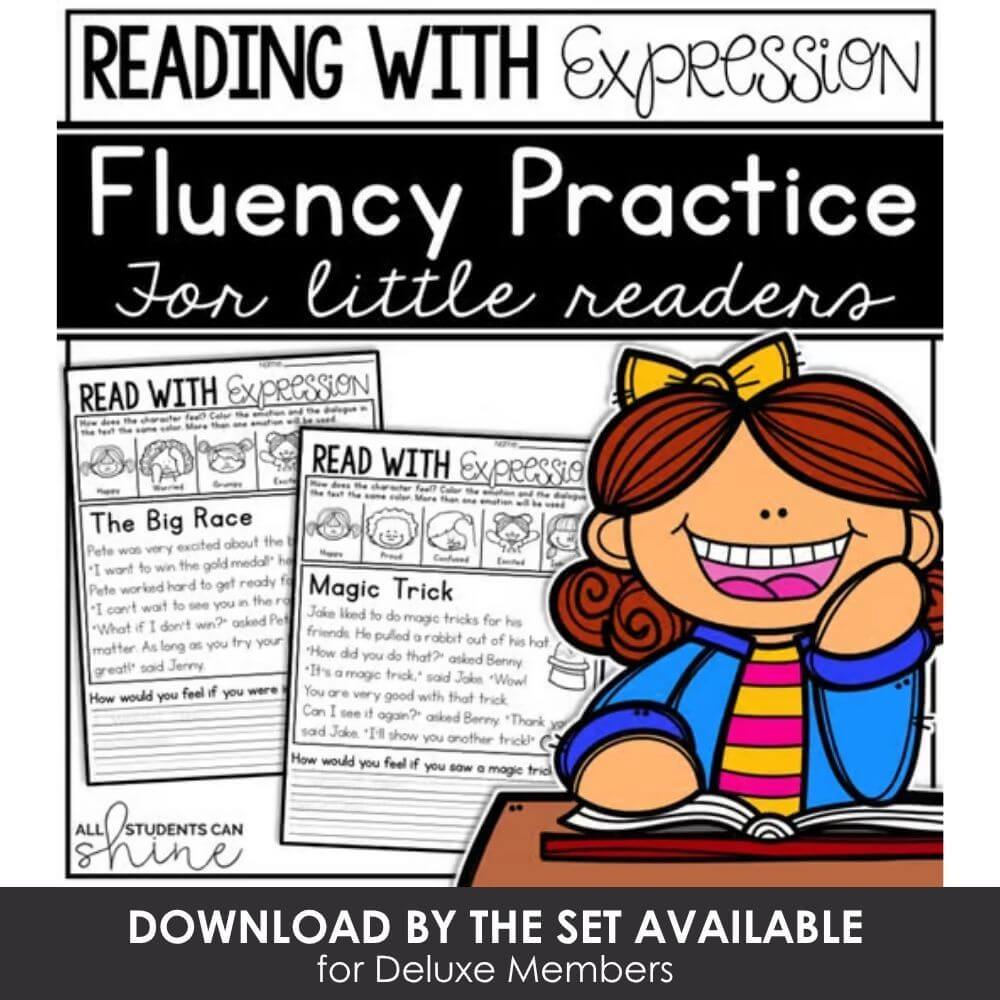 Reading with expression, fluency practice, early reading skills, comprehension activities for children, literacy teaching resources, kindergarten reading exercises, fun reading practice for little learners, printable reading sheets.