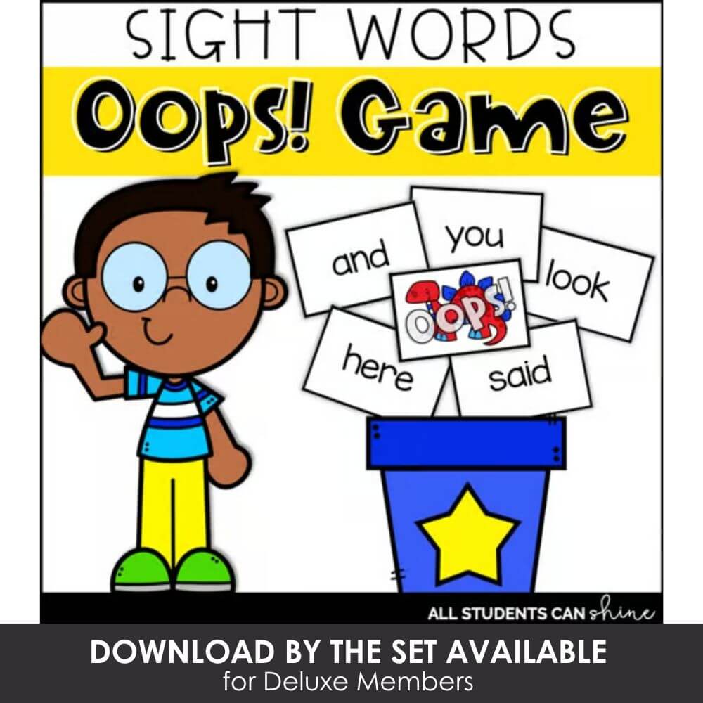 Sight words game for early literacy practice, educational sight word activity, fun classroom sight word game for kids, printable sight word card game, literacy learning tools.
