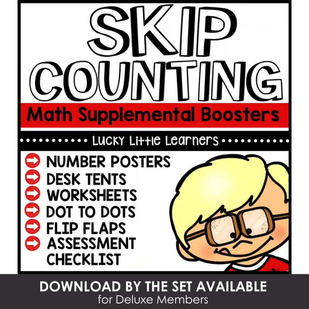Skip counting math supplements for early learners, including posters, worksheets, and assessment tools to improve numeracy skills in primary education.