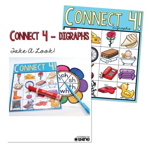 Small Group Reading Activities - Blends and Digraphs - Connect Four ...