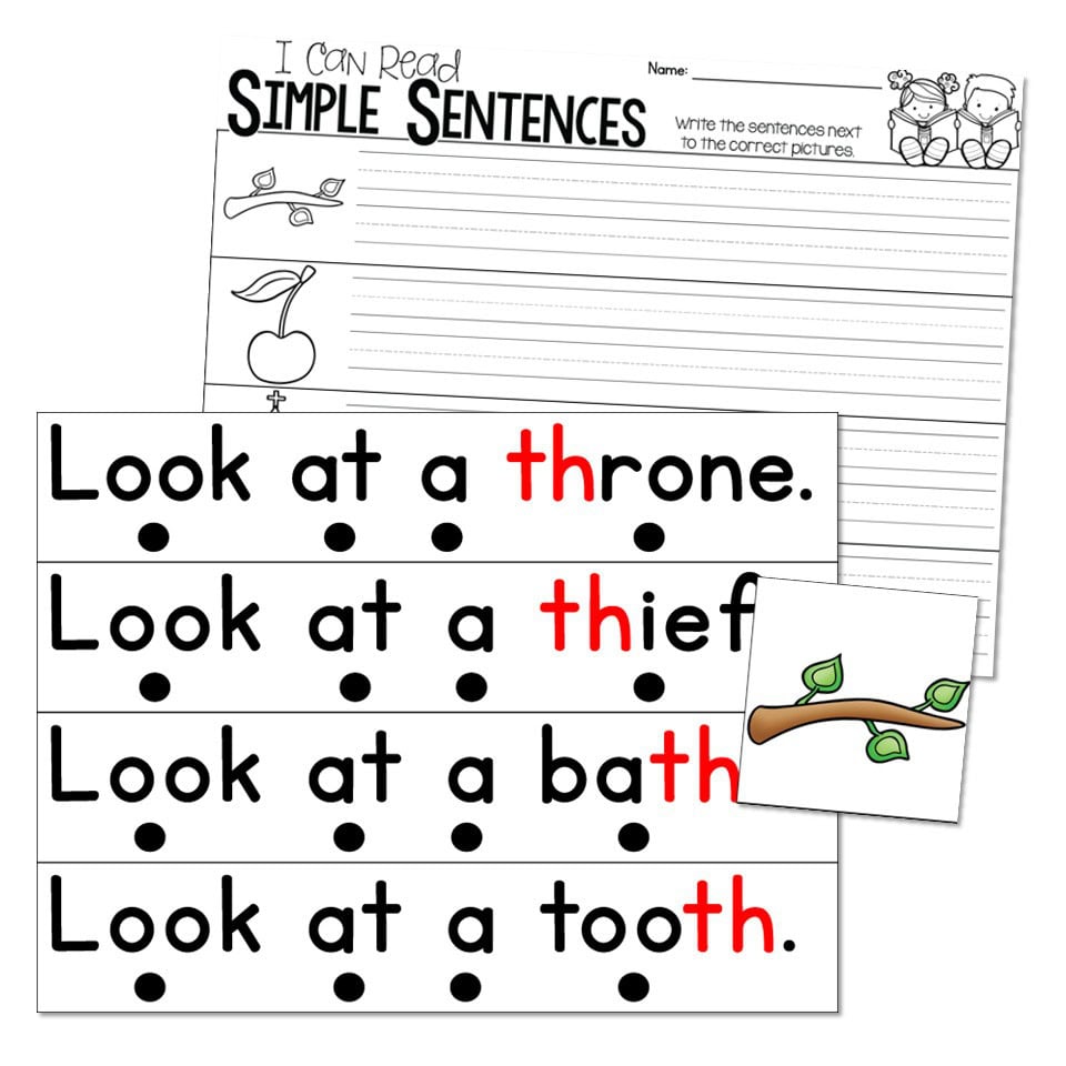 Small Group Reading Activities - Blends and Digraphs - Simple Sentences ...