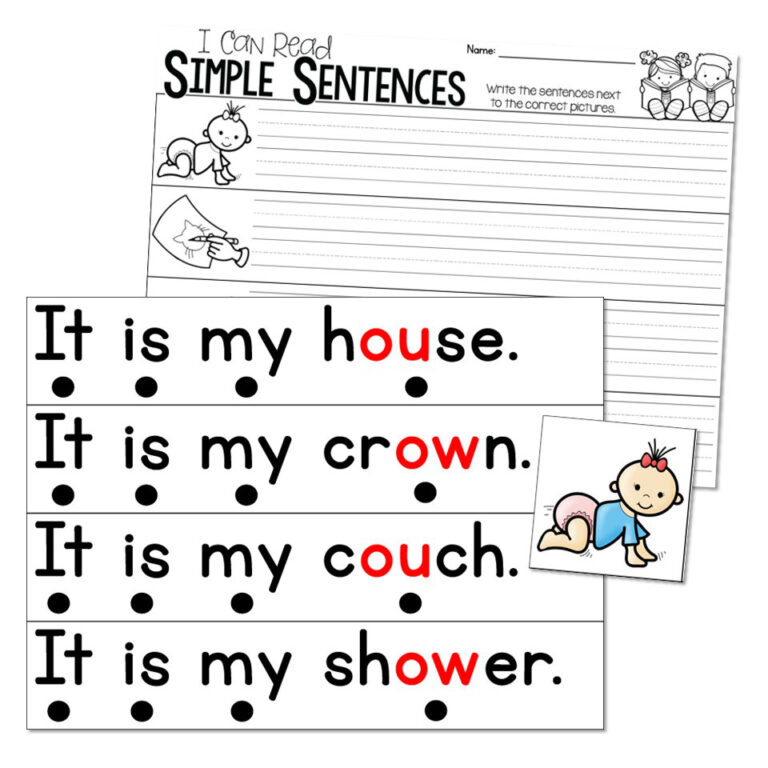 Small Group Reading Activities - Blends and Digraphs - Simple Sentences ...