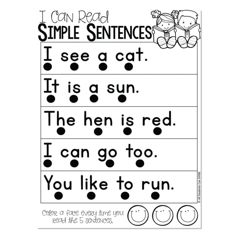 Small Group Reading Activities - Phonics - Simple Sentences - Lucky ...