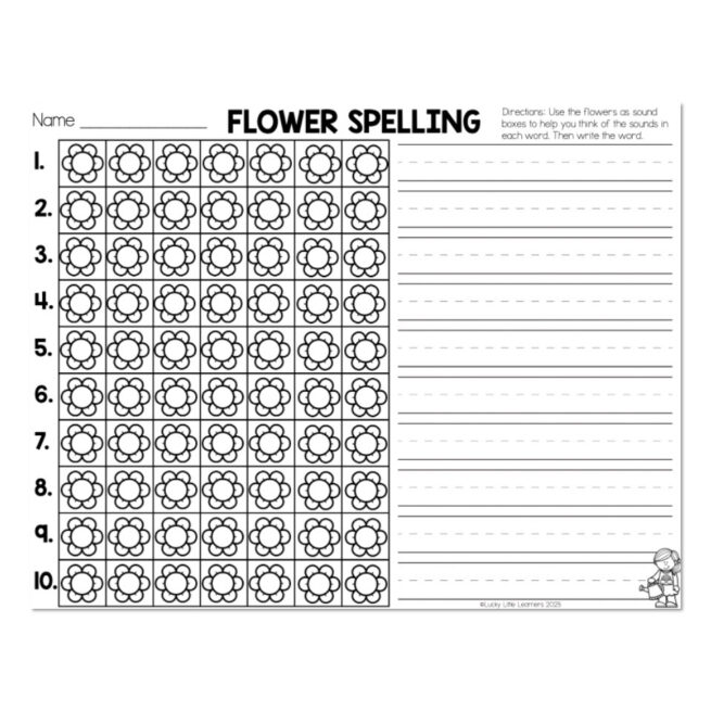 Sound Mapping Spelling - Flowers - Lucky Little Learners