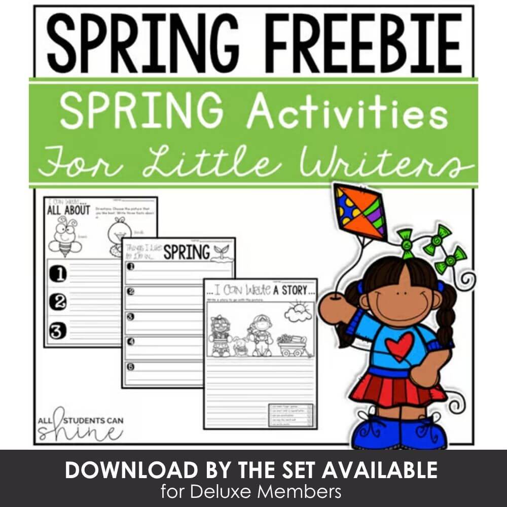 Spring activities for little writers, spring freebie, writing worksheets, classroom spring activities, early writing practice, spring literacy activities, kids writing resources, spring teaching tools.