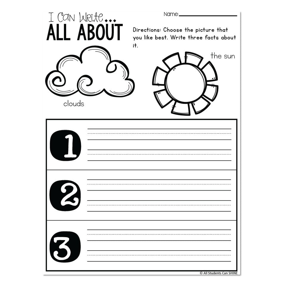 Spring Writer's Workshop - I Can Write All About the Sky - Lucky Little ...