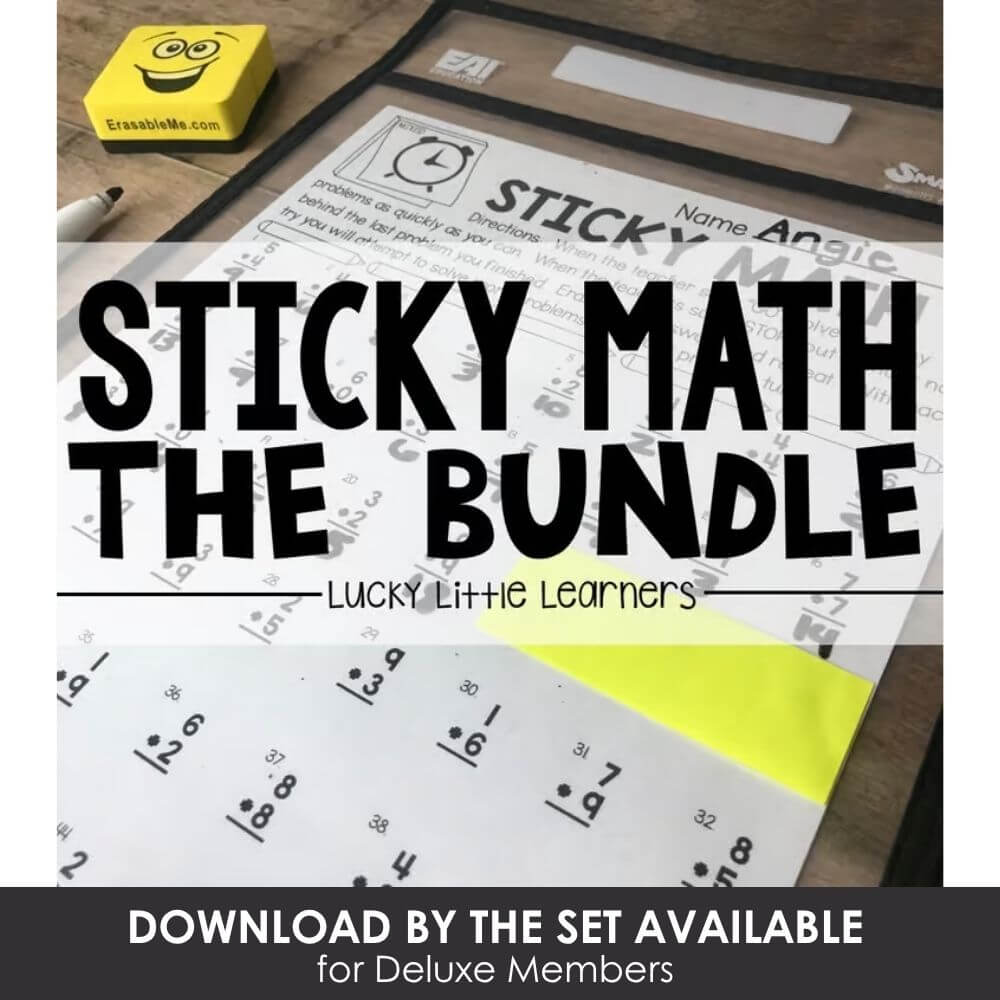 Sticky math bundle for elementary students featuring engaging worksheets, activities, and skills practice, perfect for teachers and homeschooling.