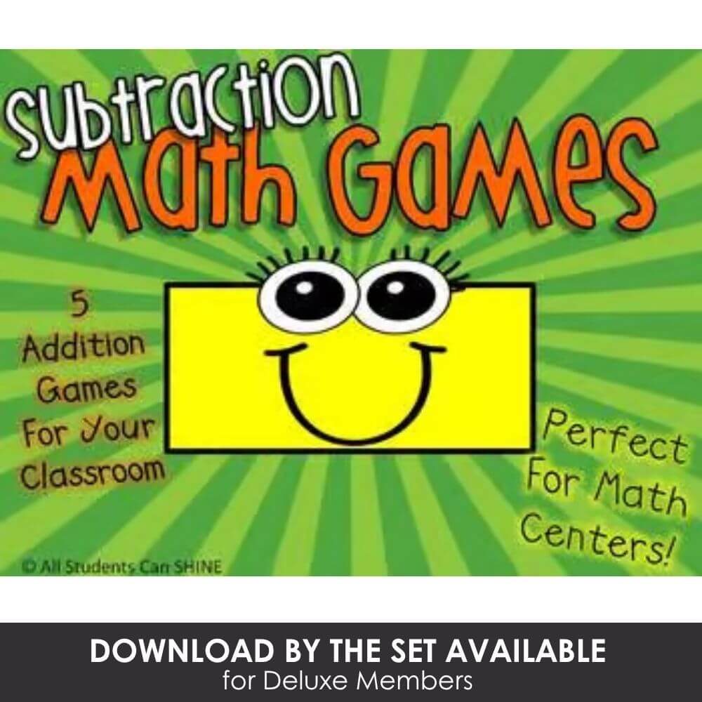 Subtraction math games for kids, addition games, classroom math activities, math centers, educational resources, engaging learning tools, teachers, students, interactive math exercises.
