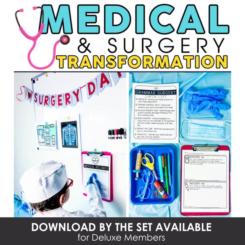Medical surgery educational activities for kids, classroom decor, and bulletin boards for teaching medical terms and procedures.
