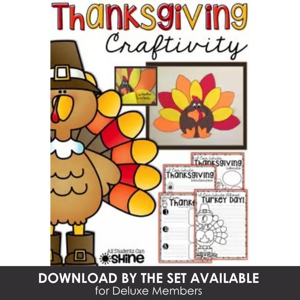 Colorful Thanksgiving crafts for kids featuring turkey and gratitude activities for preschool and kindergarten classrooms. Perfect for holiday-themed educational projects.