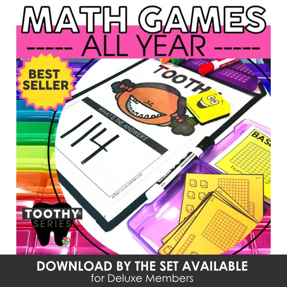 Math games for all year, fun and educational, perfect for classroom or homeschool use, engaging learning activities, printable math activities from Lucky Little Learners.