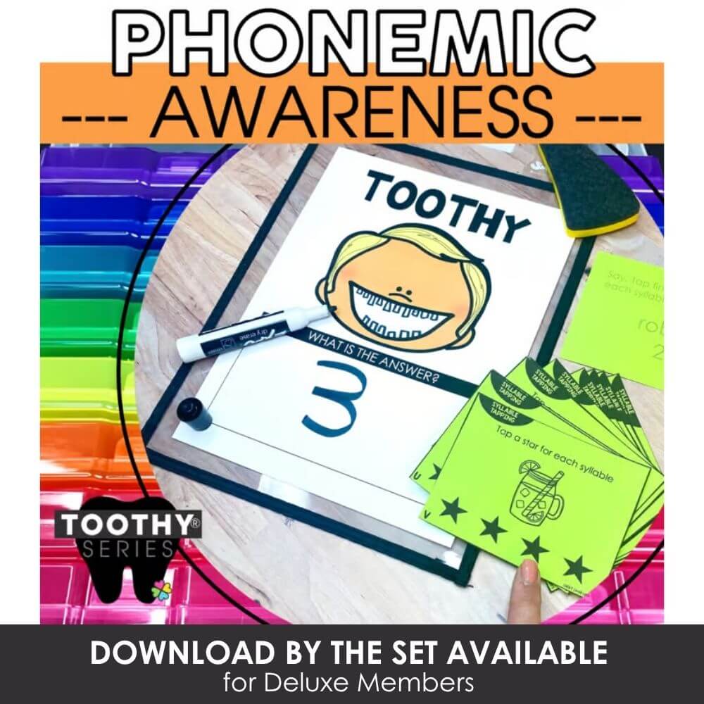 Engaging phonemic awareness activity for early learners, includes printable cards, dry erase board, and markers to develop children's sound recognition skills.