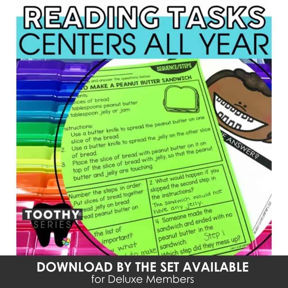 Engaging reading activities for all year, classroom reading centers, literacy tasks, reading comprehension exercises, early childhood education, teaching resources, educational printables.